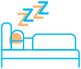 sleep icon bed with zzzz's