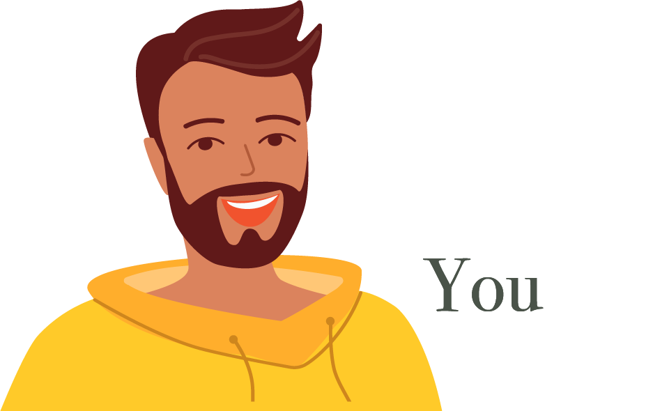 illustration of man with brown hair and beard