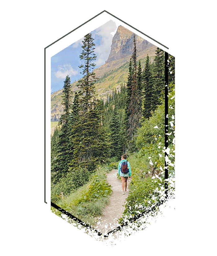 woman hiking on trail